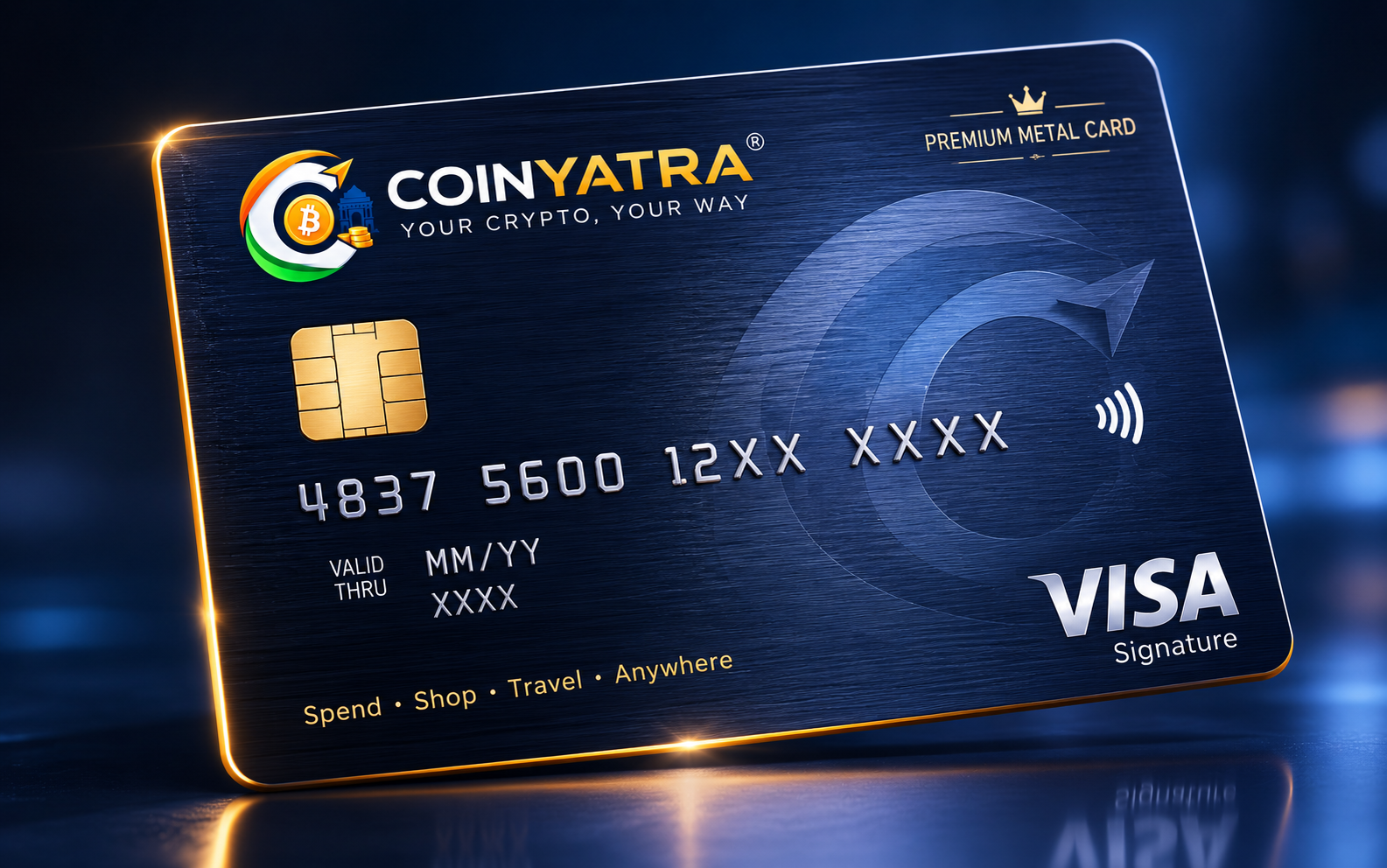 Preview of the CoinYatra physical metal card